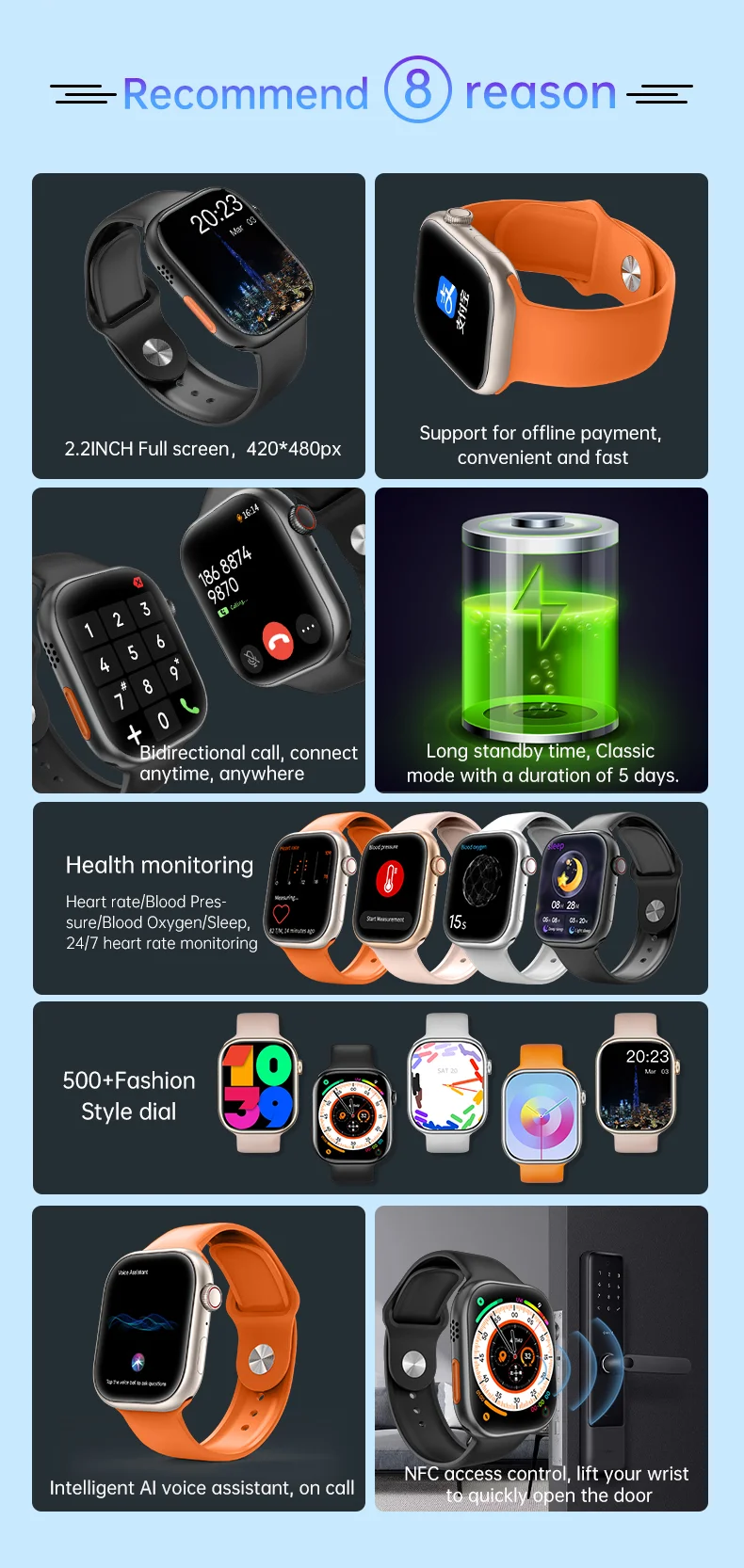 GS9 max Smart Bracelet NFC Waterproof Ip68 Sport Smart Watch