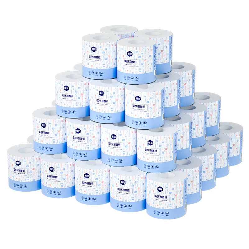 5 Ply 100% Wood Pulp Toilet Paper Tissue Roll Hot Sale 6/12/24 Rolls Embossed Biodegradable Butt Wipes