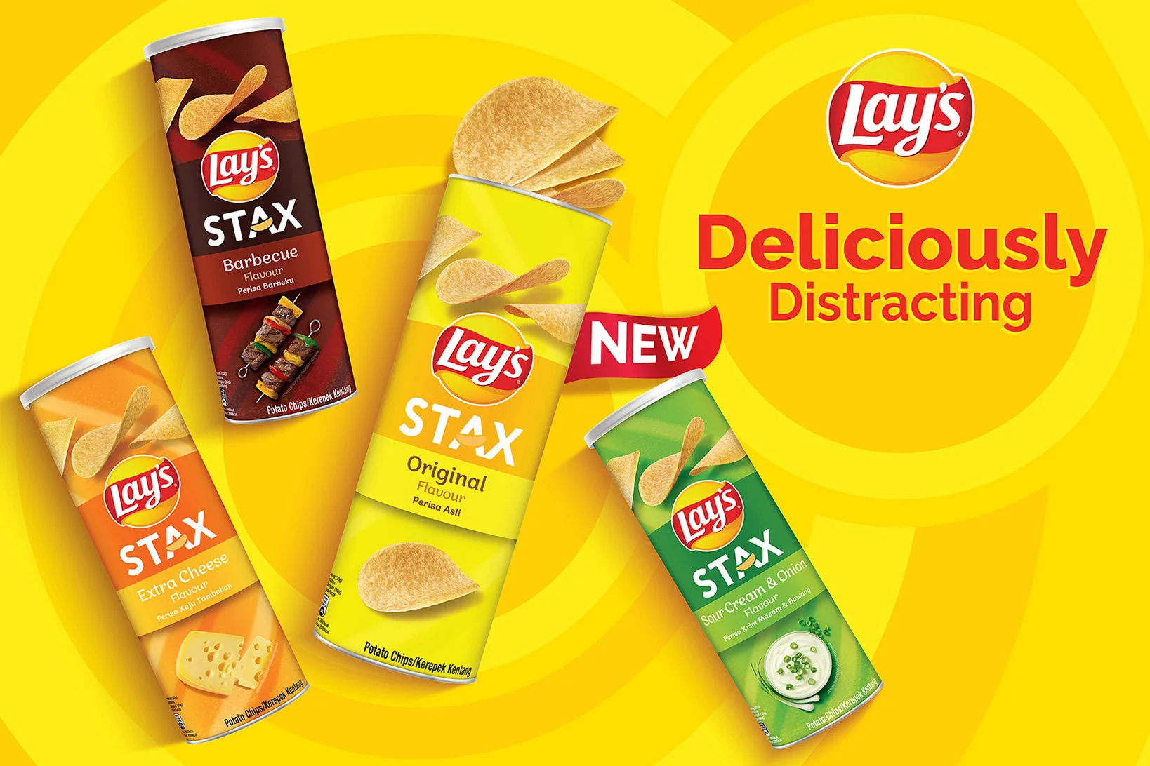 Malaysia Lays Stax Potato Chips Sour Cream Onions 135g Exotic Snacks ...