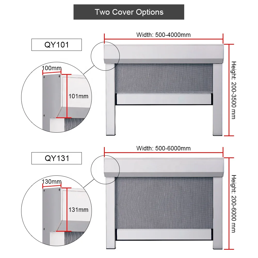 QINGYING Customized Motorized Windproof Zip Track Roller Blinds for Outdoor Patio