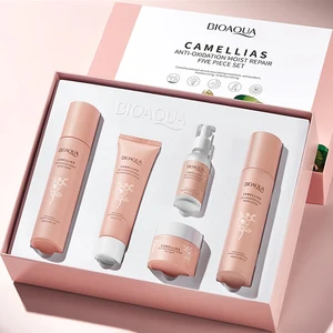 OEM BIOAQUA Private Label Camellia Skincare Serum Antioxidant Moisture Repair Five-piece Skin Care Set
