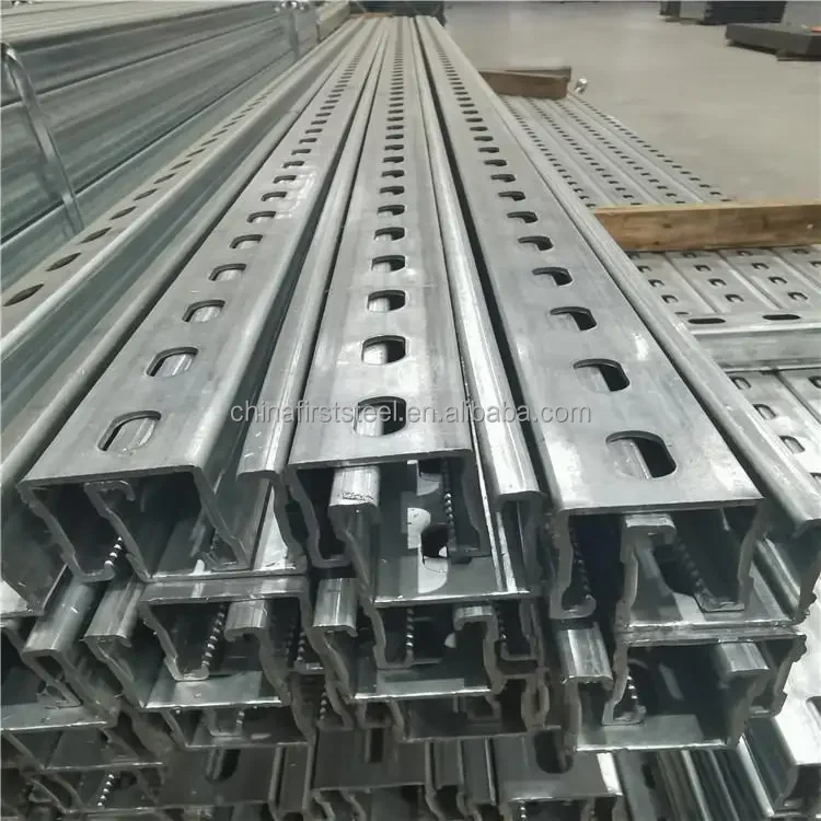 C Channel Metal Slotted Strut Rail - Galvanized Steel for Solar Panel ...