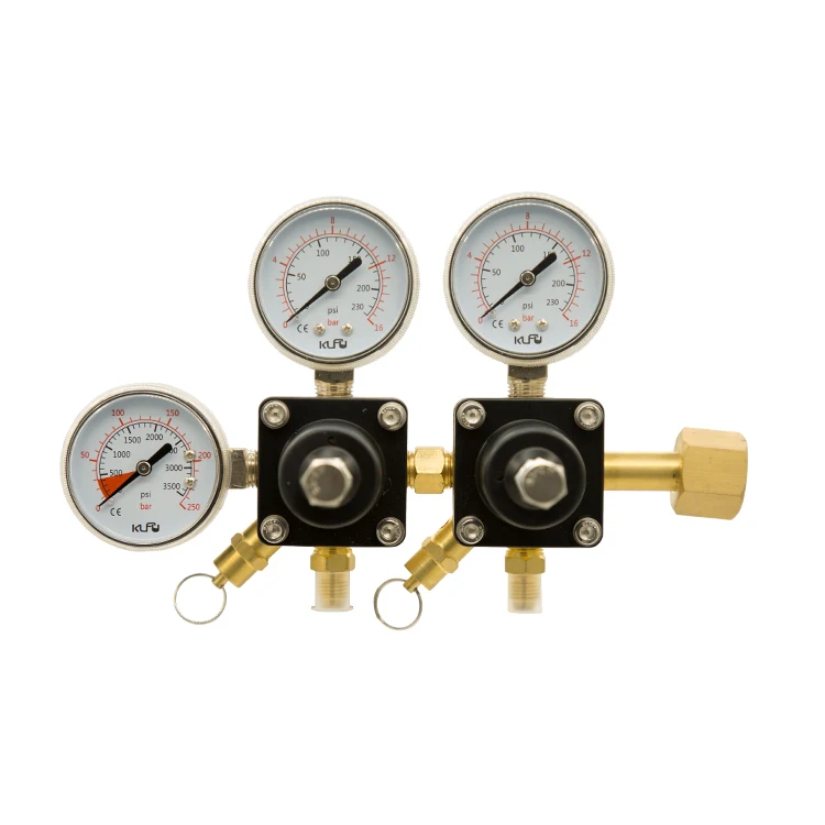 DICI Factory Wholesale Best Seller Co2 Regulator for Soda Machine Dual Gauge 7/16-20unf