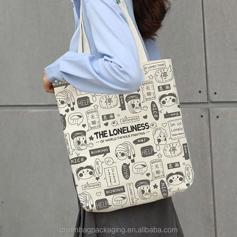 Cotton Canvas Tote Bag with Inside Zipper Pocket