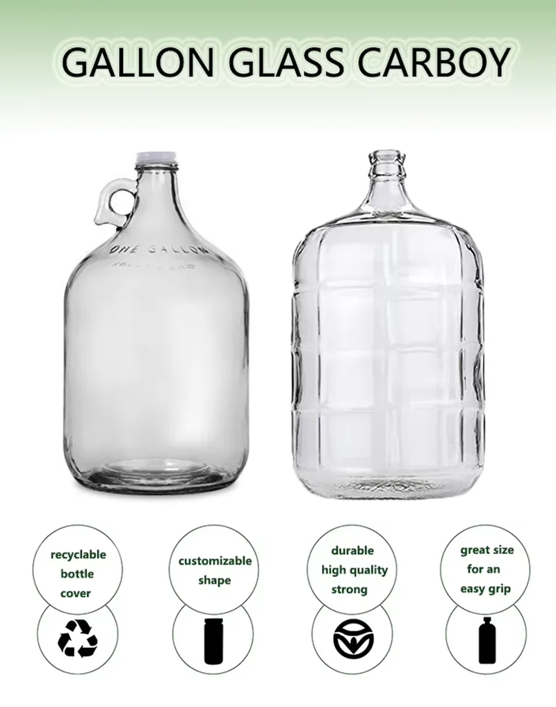 Garrafas Vidrio Botella De 5 L Para Planchar, Globo De Cristal, Con Cierre De Clip, Botella De Vino (4 Botella Cristal Cierre