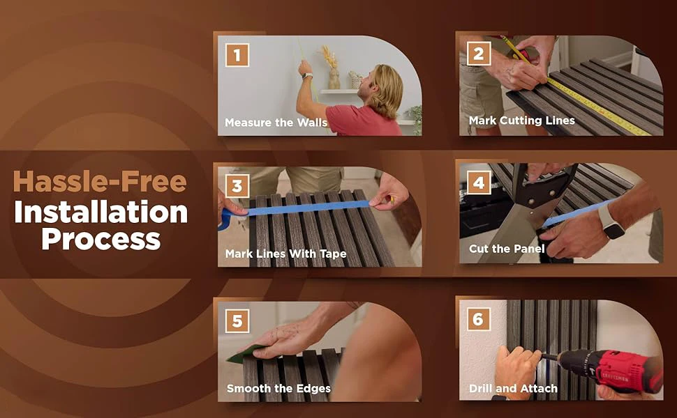 Deep Walnut Acoustic Slat Wood Panels Modern Sound-Absorbing Panels for Living Room Soundproof Panels factory