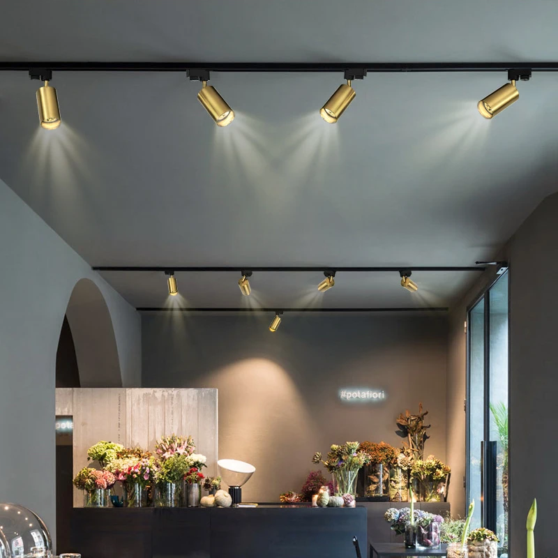 Customizable Length Golden LED Spotlights