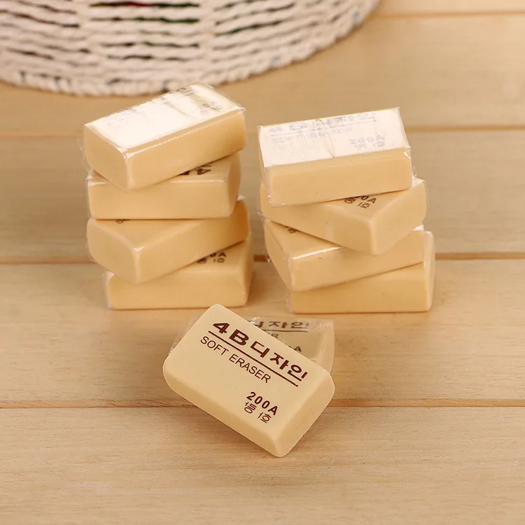 Резиновый ластик 4B, прочный, желтый, 50 А, 100 А, 200 А, для художников, школы и офиса