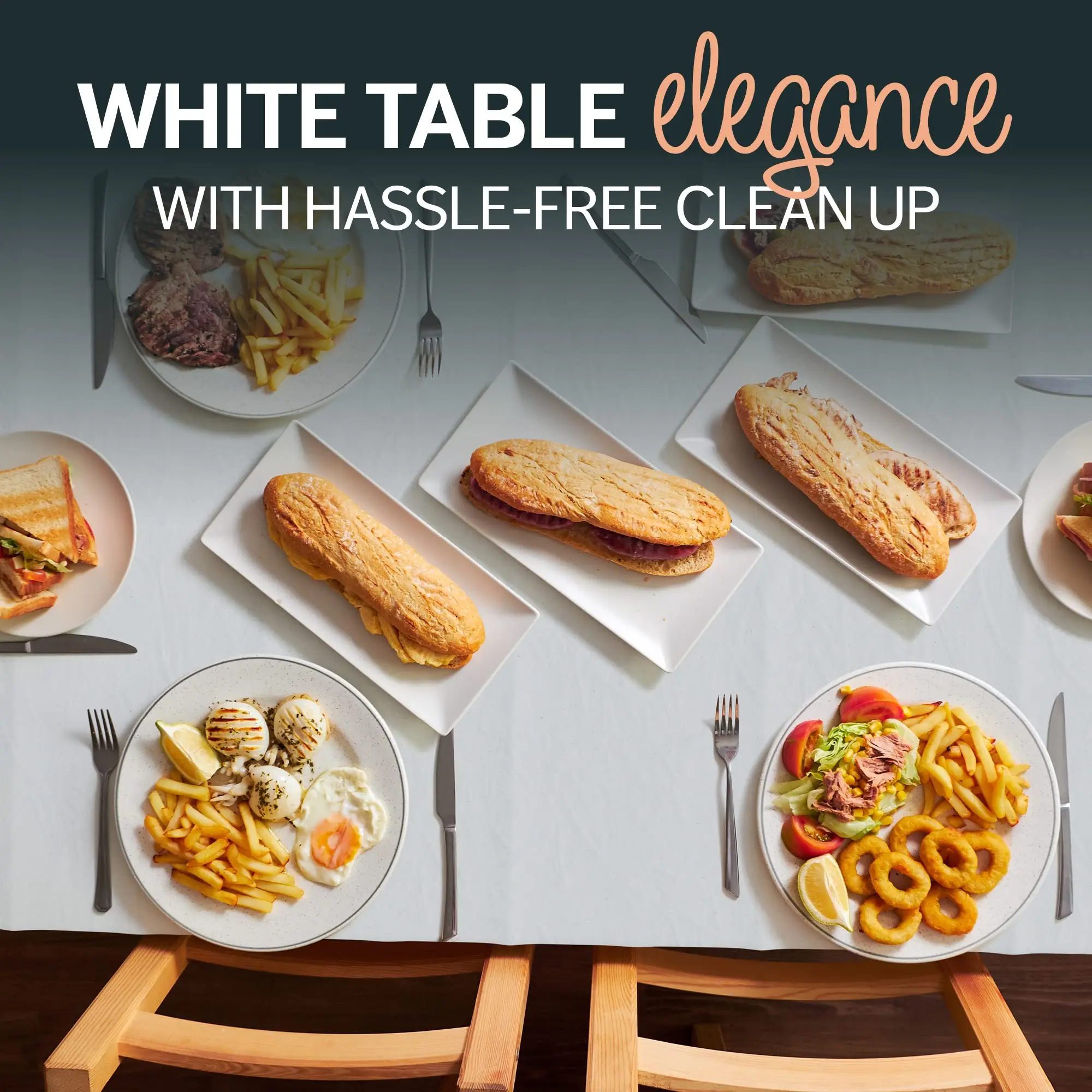 Wholesale Waterproof Rectangular 3Ply Tissue Poly Disposable Paper Plastic Tablecloths for Rectangle Tables Wedding Parties