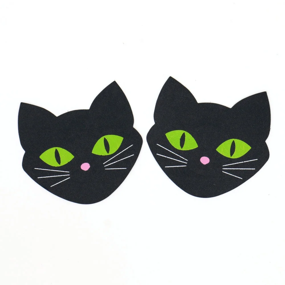Disposable Cat Eye Glow in the Dark Cute Nipple Cover Pasties Sexy Women Fabric Pasties Underwear Accessories