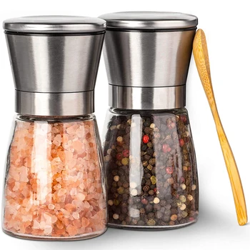 Professional Salt and Pepper Grinder Set Premium Stainless Steel Salt and Pepper Shakers with Ceramic Spice Grinder Mill