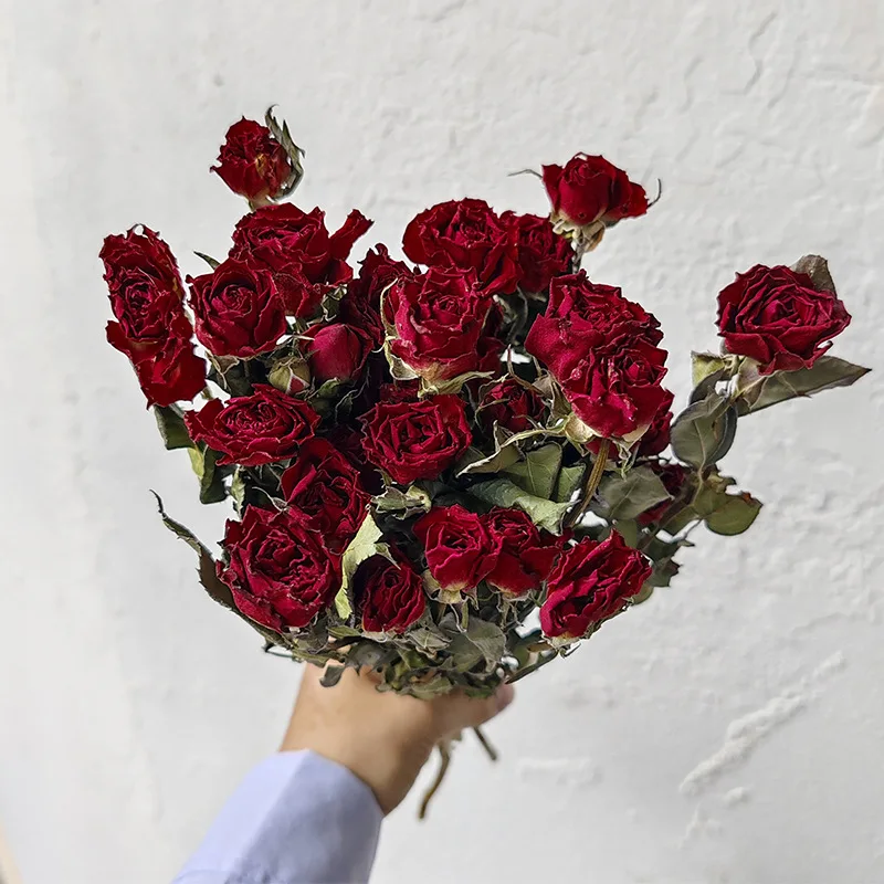 Wholesale Flower Dry Rose Flowers Bouquet Natural Dried Multi-head ...