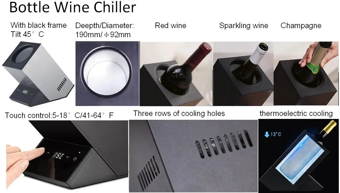 Home Appliance  Stainless Steel housing 12V Portable bottle wine Cooler Chiller Fridge