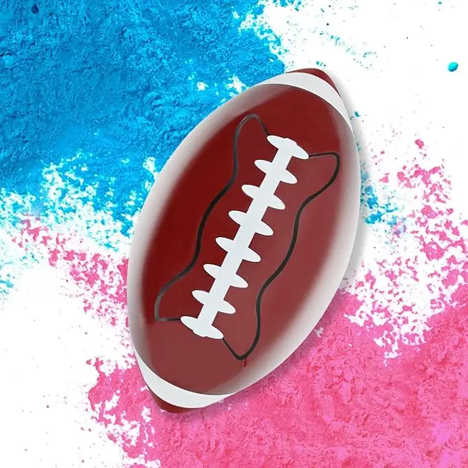 Gender Reveal Football Gender Reveal Kit Rugby with Powder Blue and Pink Boy or Girl Exploding Ball Baby Shower Party