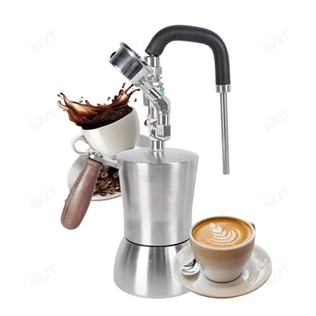 Electric Gas Heating Portable Semi Automatic Steam Milk Frother Heater Milk Foamer 600ml Steam Boiler 450ml Hot Water Boiler