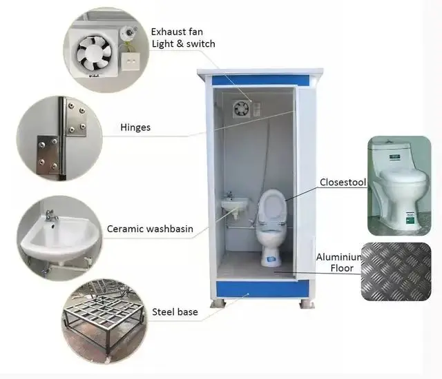 Prefab House Public Outdoor Bathroom Mobile Portable Toilet And Showers For Camping