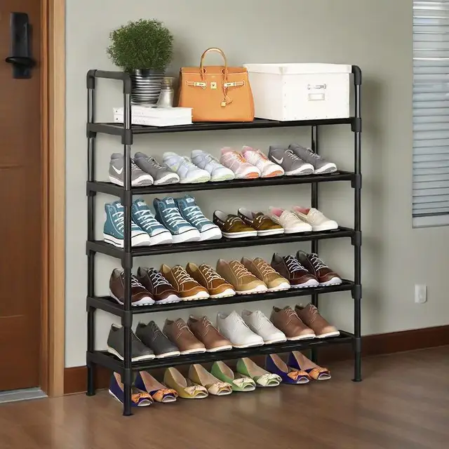 Bold Style Metal Combination Shoe Rack Simple Household Dustproof Storage Cabinet Multi-Layer Assembly Shoe Stand