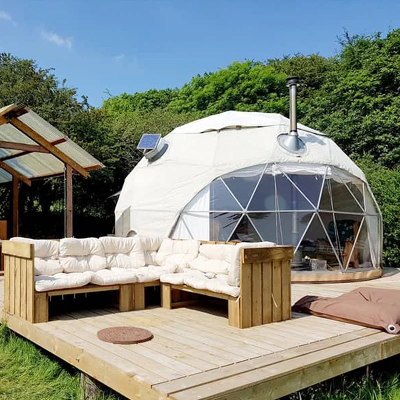 Diameter 6M Transparent Igloo Glamping Tent Luxury Resort Dome Tent