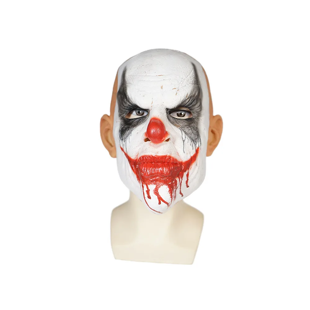 Men's Halloween Party Masks Evil Clown Latex Horror Masks Scary Red Props for Adults