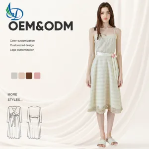 New Printed Sleeveless Beach Waist Strap Dress for Women's Casual Dress