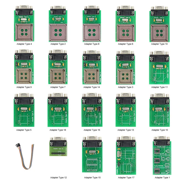 Full Set 19 Adaptors for All UPA USB Programmer Support With EEPROM MCU ST Microelectronic Microchip PIC Atmel Programming