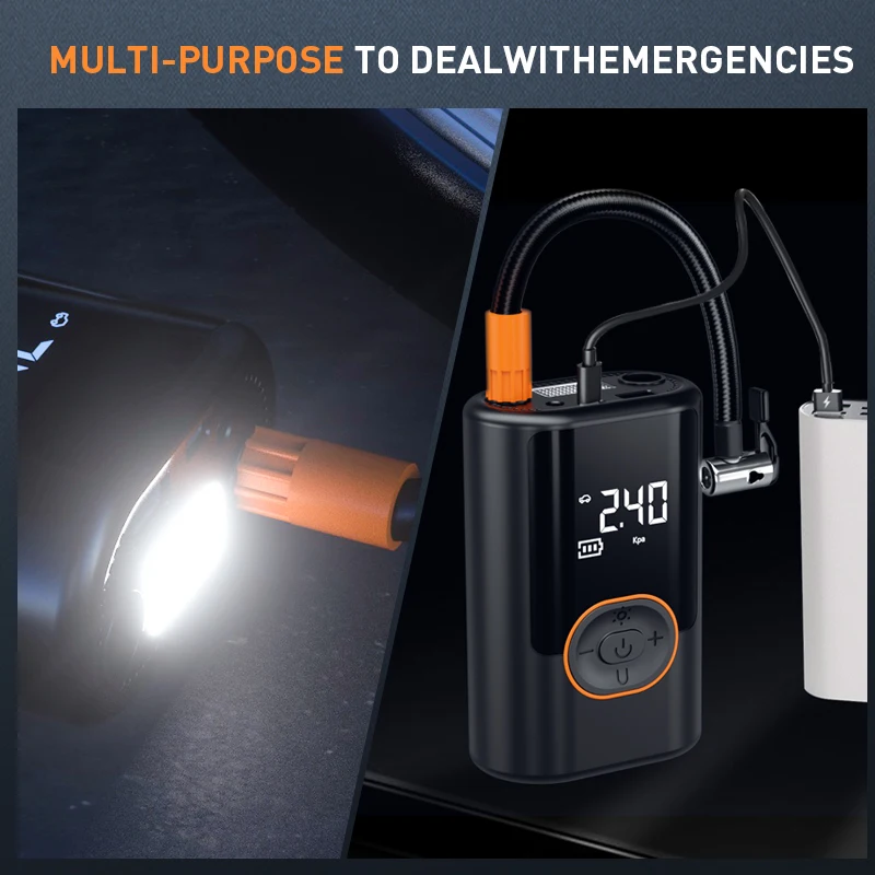 Factory Wholesale Price 150PSI Multifunctional Portable Tire Inflators Electric Car Air Pump with Power Bank Car Air Compressor - view 5