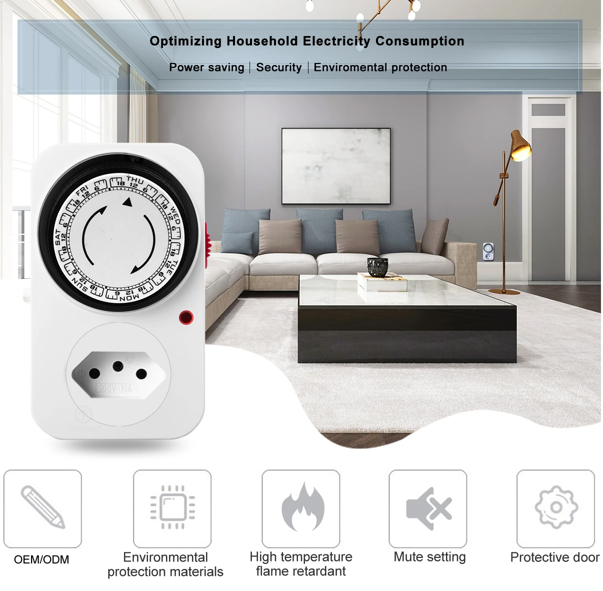 24Hour Automatic Electric 220V Analog Mechanical Weekly Time Socket ...