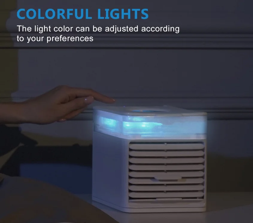 Water Air Conditioner With Air Purifier 7 Colors Night Lights Personal Usb Air Cooler_voghion.com