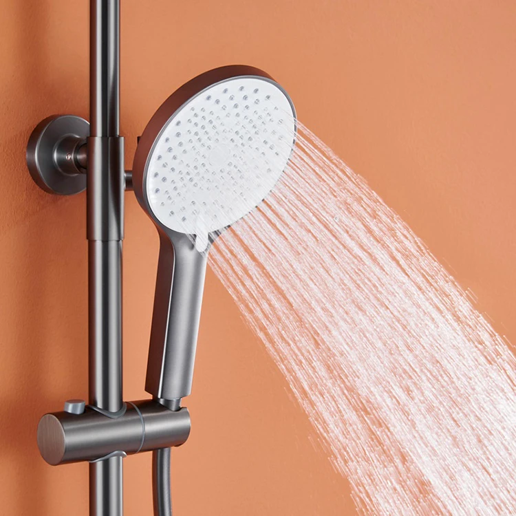 Sistema determinado termostático montado en la pared de la ducha del botón del sistema de ducha del cuarto de baño de la lluvia 4 in1