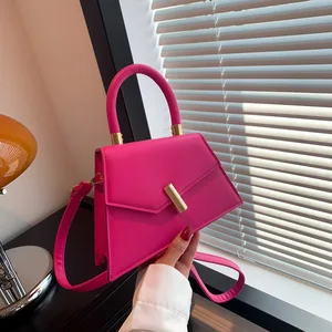 KALANTA Hot Selling the New Casual Trend Style Pure Color Fan Your square Type Locking Single Shoulder Crossbody Bag for Woman