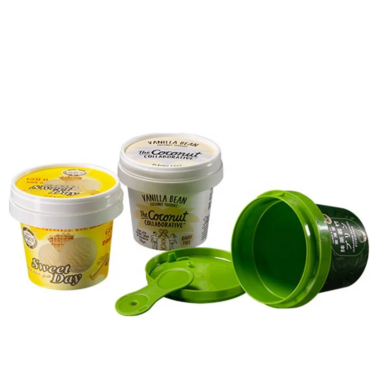 125ml IML Plastic Ice Cream Container With Spoon Wholesale