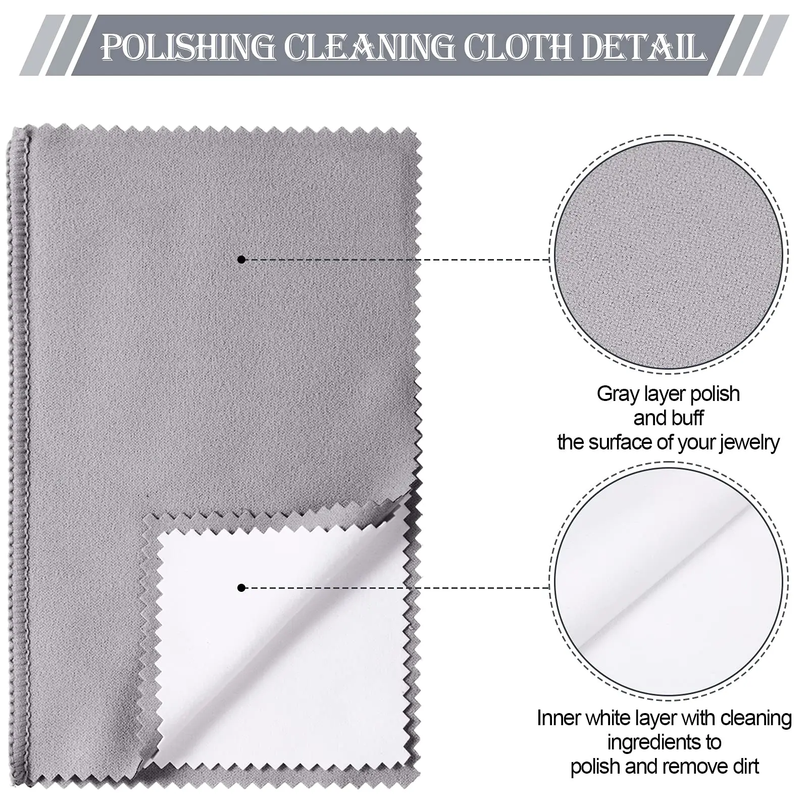 Four Layer Jewelry Polishing Cloth Custom Silver Polishing Cleaning ...