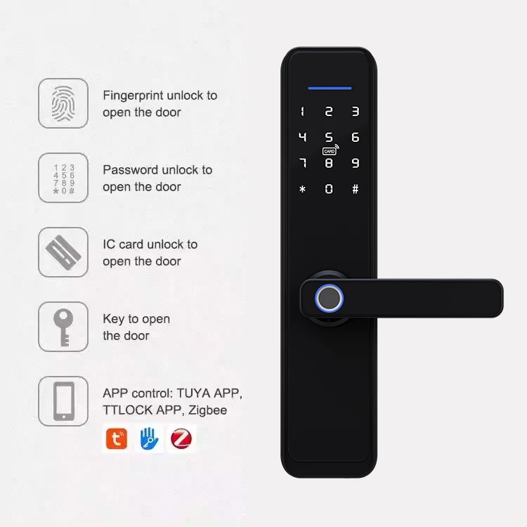 Tuya  Wifi Smart Lock Keyless  Biometric Electronic TT Lock  Digital Fingerprint Smart Door Lock for Smart Home
