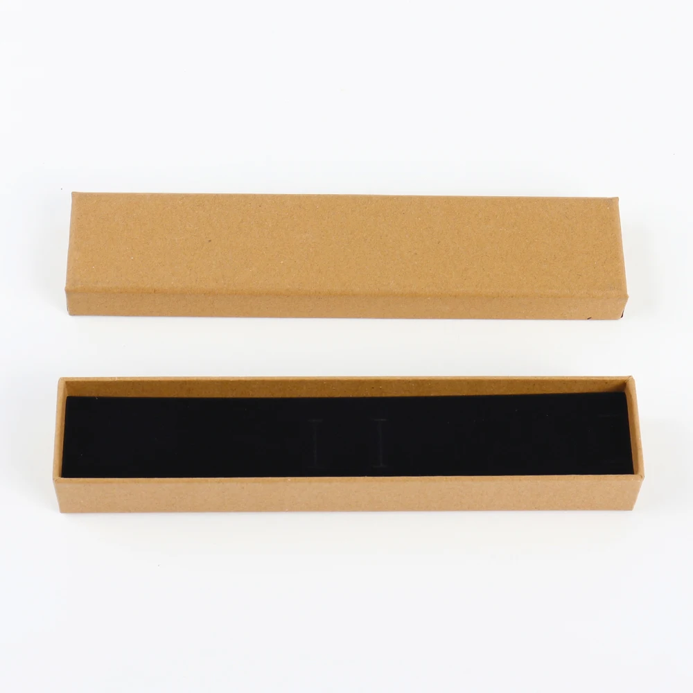 Paper Material Black Sponge Inside Cheap Price Kraft Long Cardboard Jewelry Box Watch Long Jewelry Set Box for Bracelet