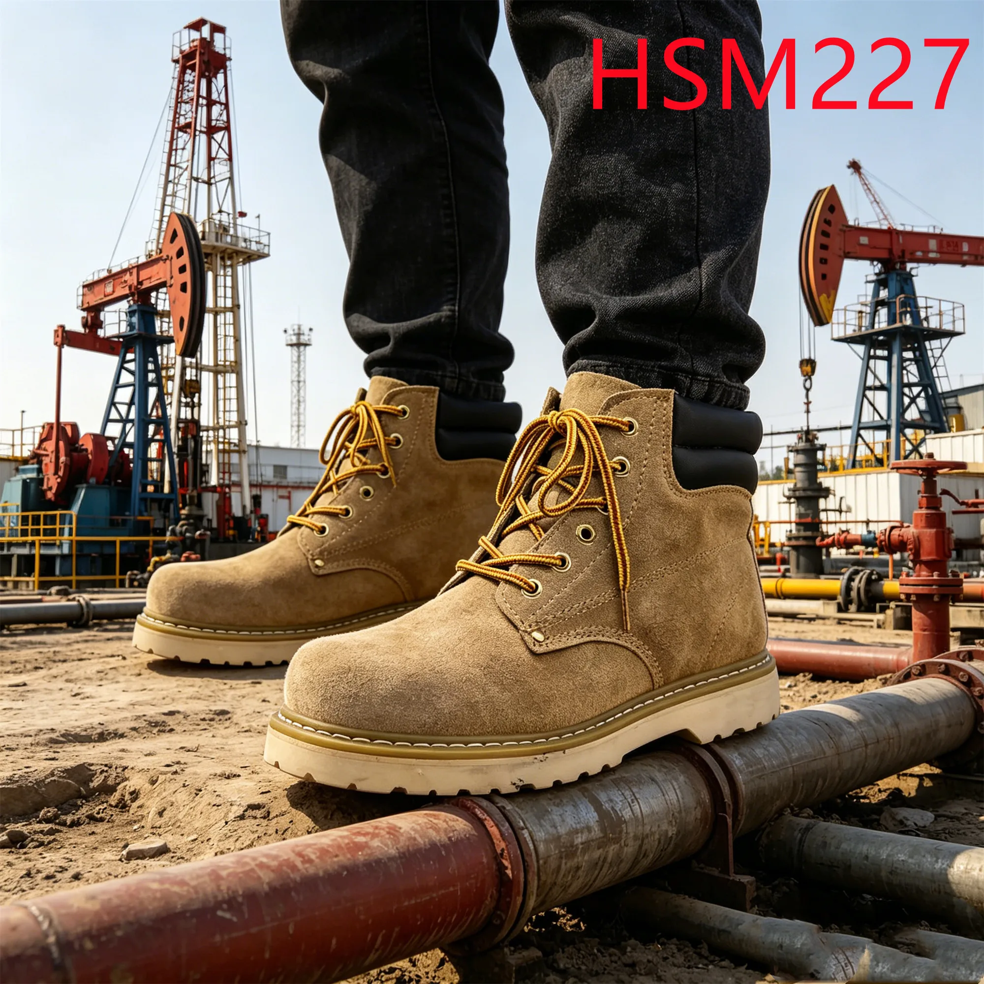 HY,Warehouse Worker Mid Ankle Robust Labor Working Shoes Anti-corrosion EVA+Goodyear Rubber Outsole Security Footwear HSB227