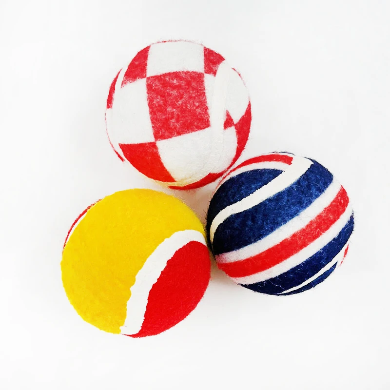 Wholesale custom Outdoor Pet Training printed beach tennis pet toys dog tennis ball interactive training ball