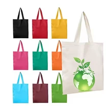 Eco Friendly Reusable Custom Logo Printed Canvas Cotton Shopping Tote Bag