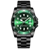 Cadran noir acier-vert
