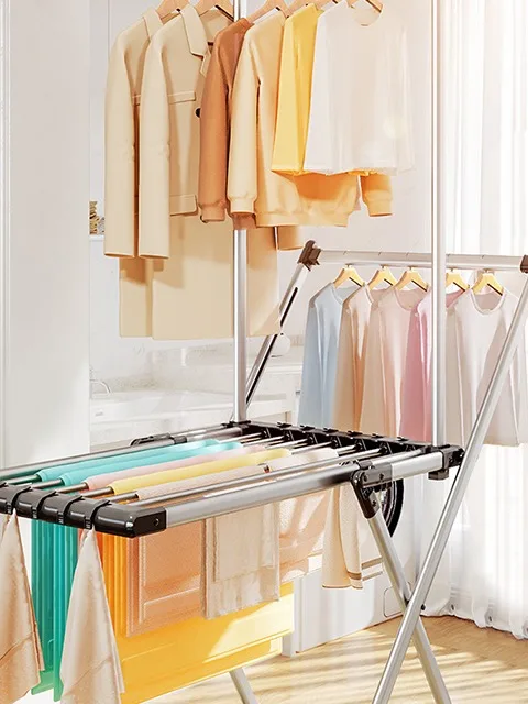 Joybos Floor Rack Clothes Drying Clothes Mobile Coat Clothes Rail Rack ...