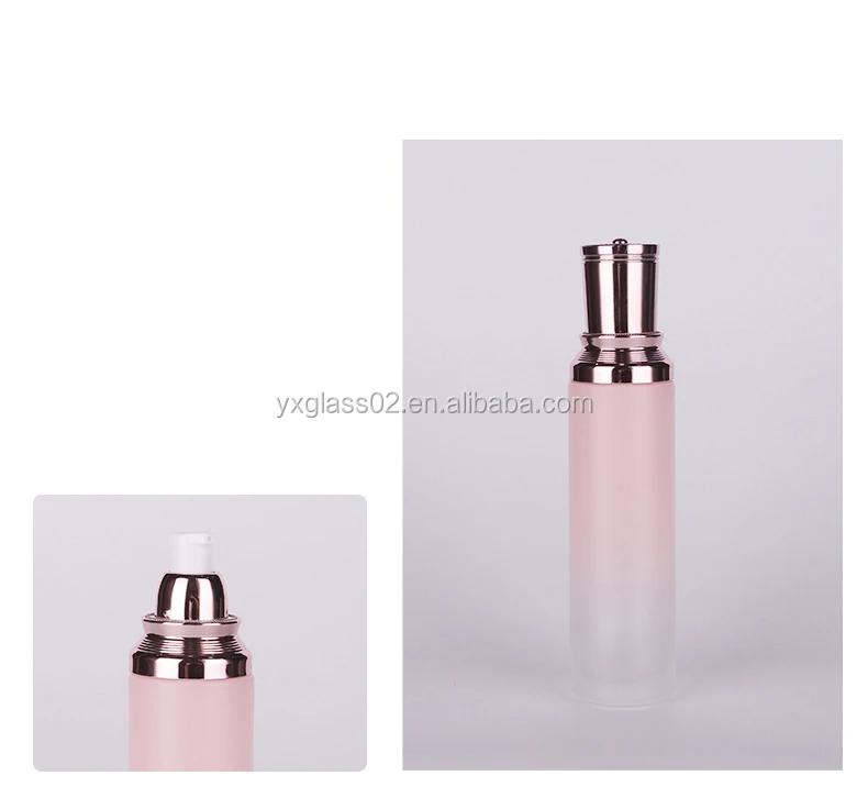 OEM high quality 30g50g30ml100ml120ml toner lotion serum cream skincare packaging cosmetic pink luxury glass container supplier