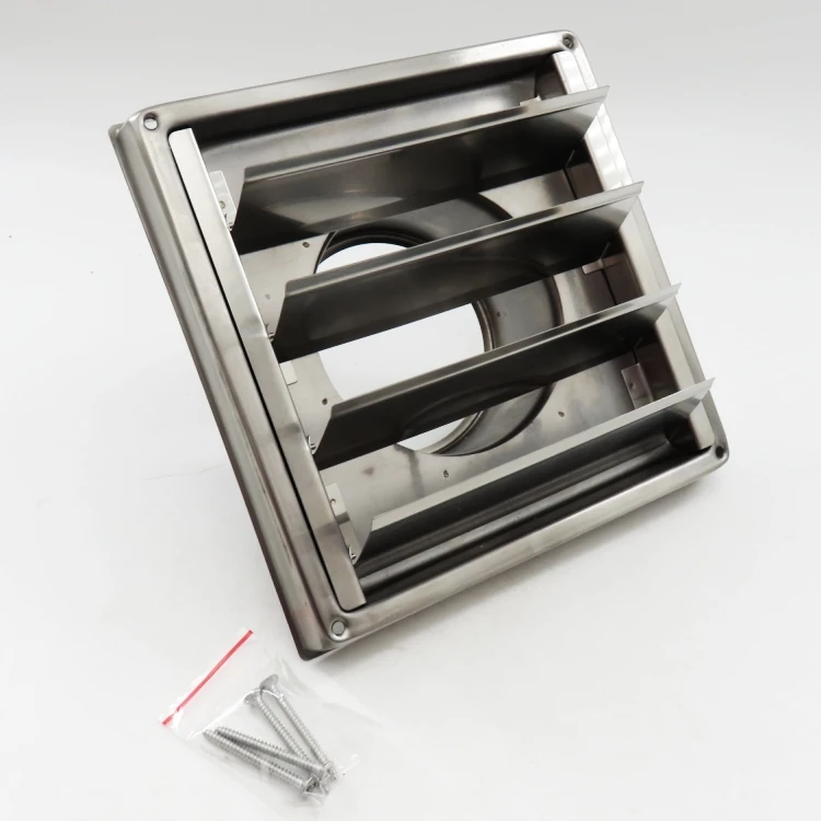 Stainless Steel Louver Exterior Wall Rain Hood Vent Central Air
