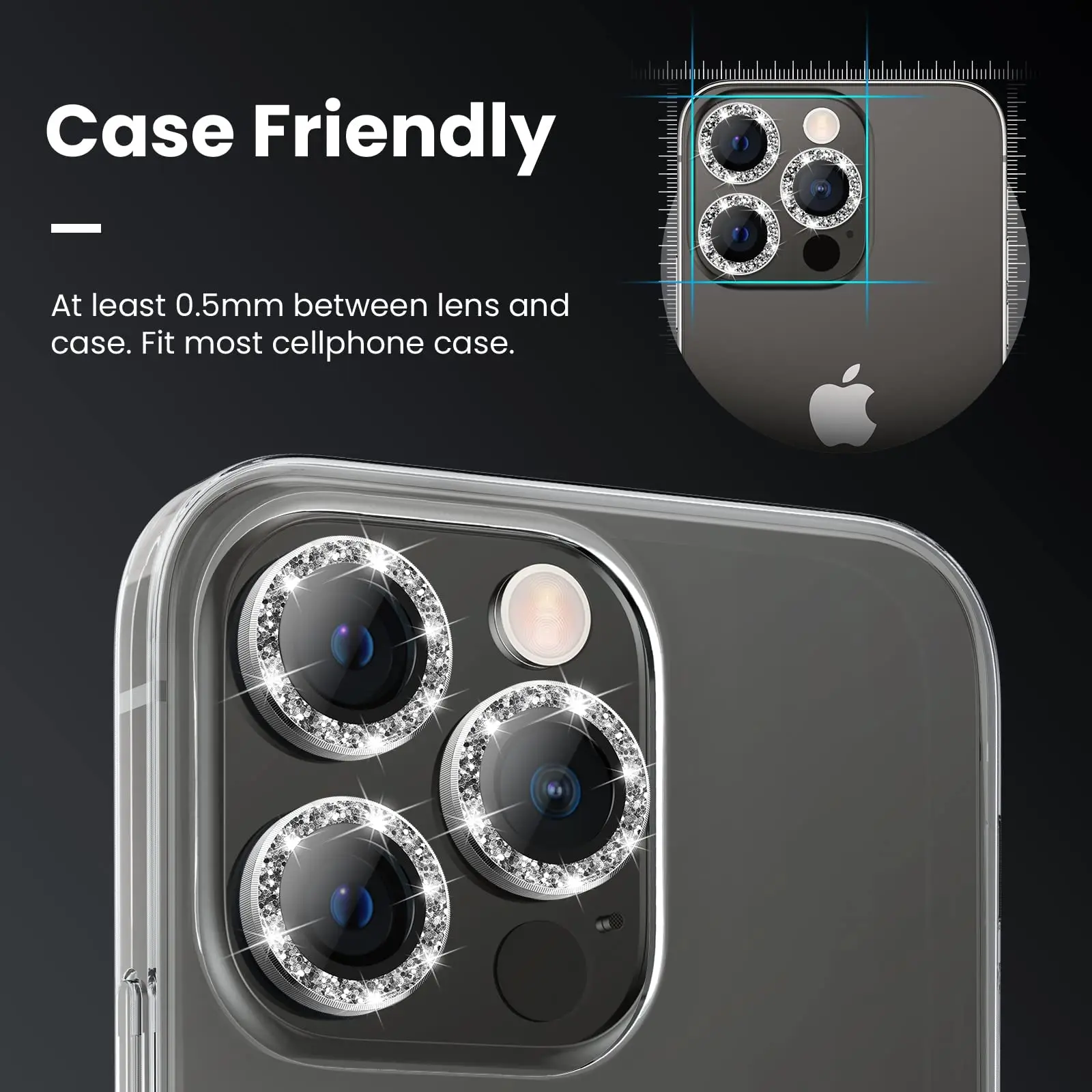 For Iphone 12 11 Camera Lens Protector Diamond Tempered Glass Screen Protector Phone Lens for Iphone 13 14 Camera Lens Protector