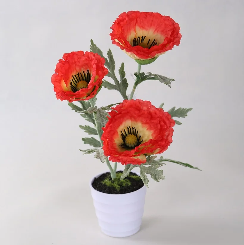 high quality artificial flower artificial poppy decoration