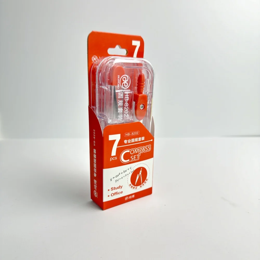 Оптовая продажа набор школьных математических геометрических компасов 7 шт. включая линейки компасы ластики точилки для карандашей