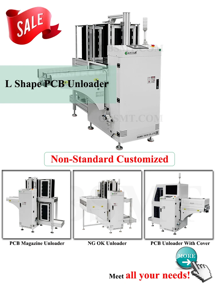 Pcb Unloading Frame Dual Rails PCB Unloader Conveyor PCB Magazine Rack Unloader PCB Loader ...