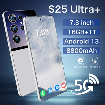 S25 Ultra Plus Android Cell Phone Unlocked Global Version 5G Dual Sim Card + Tf Card Android Smartphone