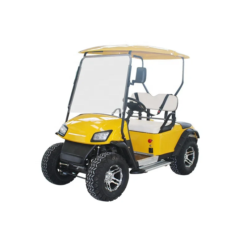 Carritos de golf rápidos de 4 ruedas y 2 plazas Parison de marca privada personalizados 2025, color amarillo, batería de plomo-ácido de 48 V 2025SDZX12PTPR17401