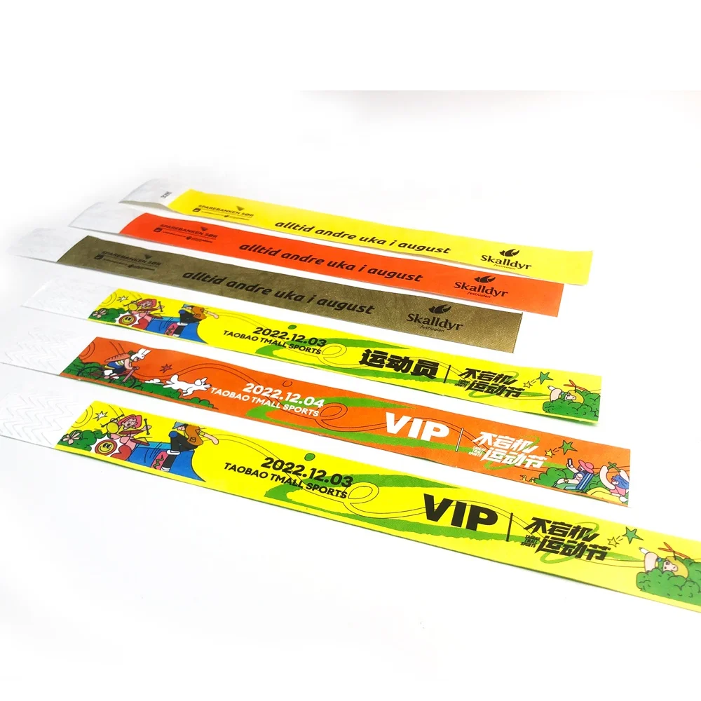 500 Pulseras Tyvek Amarillas Para Eventos: Numeradas, Adhesivo Impermeable Y Antimanipulación (1.9 Cm X 25.4 Cm) - Identificación Segura