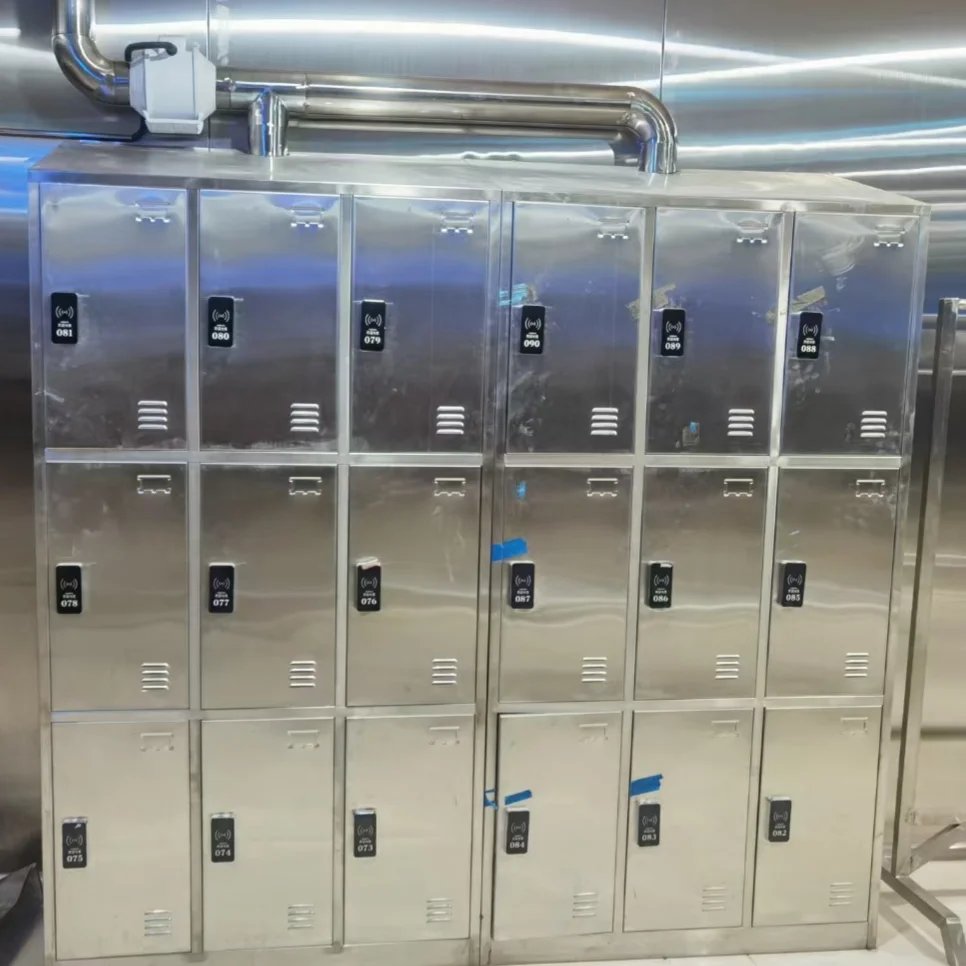 Industrial 304 stainless steel locker lockers for food processing and clean room use