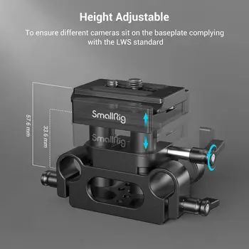 for SMALLRIG Universal 15mm Rail Support System with 15mm Rod Clamp and Quick Release Plate Camera Accessories - 2272 detail image